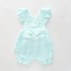 Aqua Cheesecloth Sunsuit