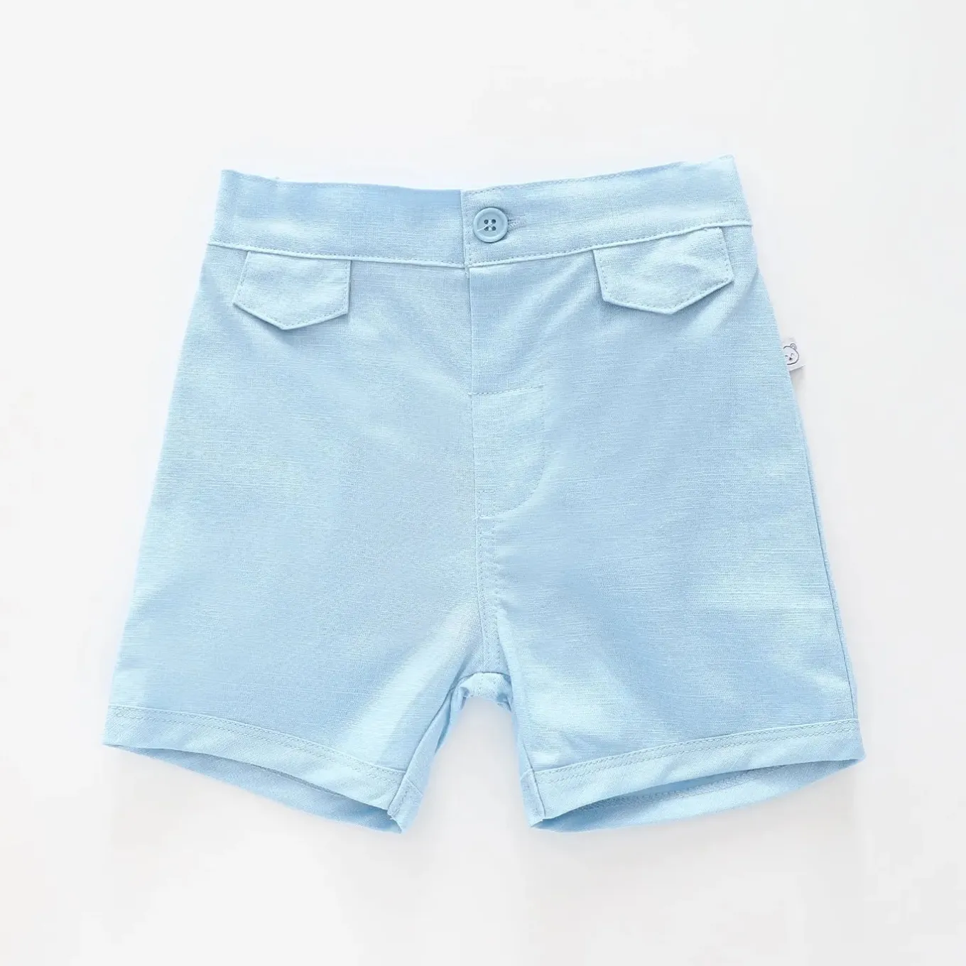 Baby Boys Blue Linen Shorts