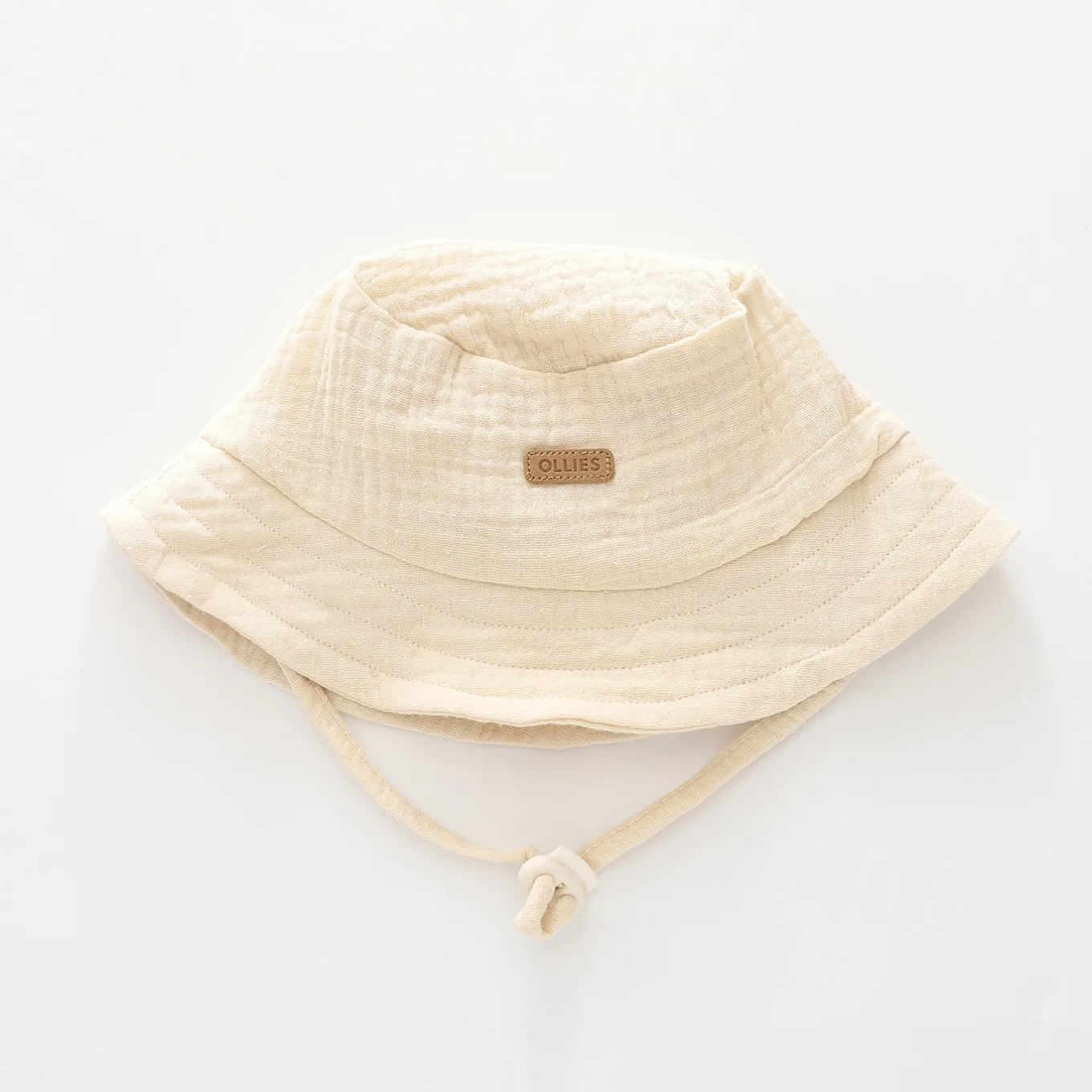 Baby Boys Cream Cheesecloth Bucket Hat