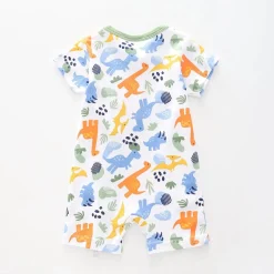 Baby Boys Green Dino Romper