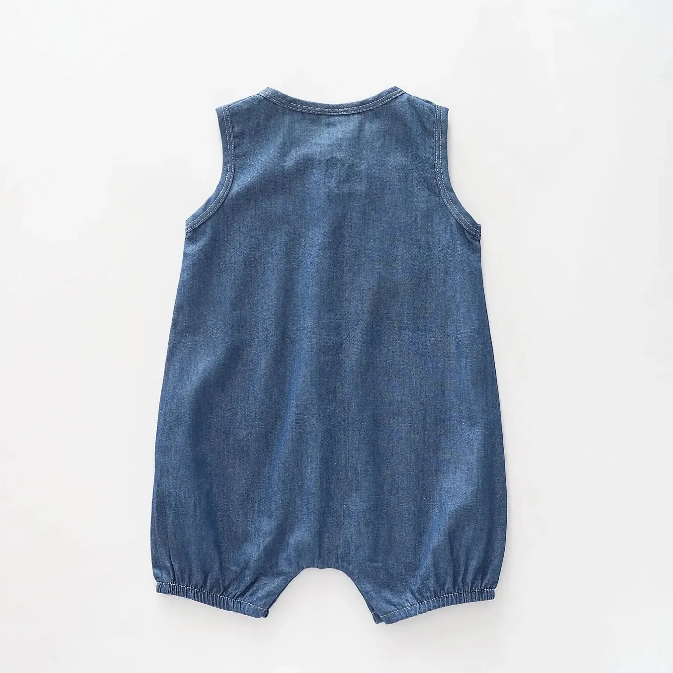 Baby Boys Sleeveless Chambray Romper