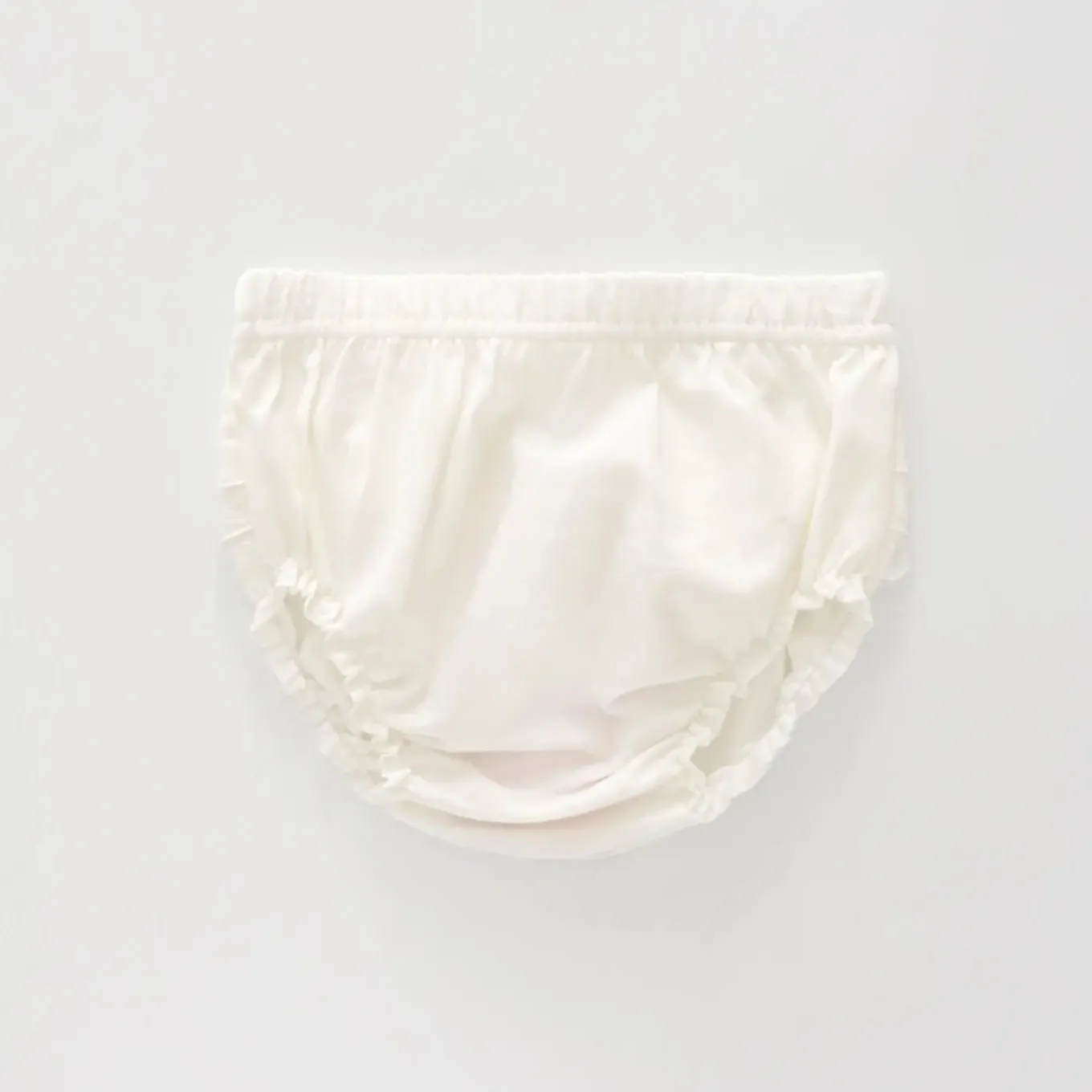 Baby Girl Ruffle Ivory Bloomer