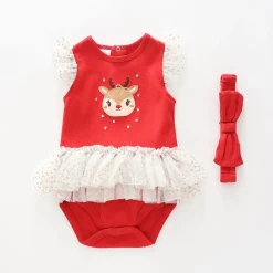 Baby Girls Christmas Bodysuit Set