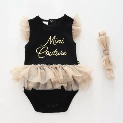 Baby Girls, Mini Couture Romper Dress and Headband