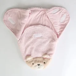 Baby Girls' Pink Teddy Bear Swaddle Wrap
