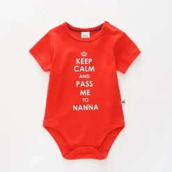 Baby Slogan Bodysuit, Keep Calm and Pass Me To Nanna