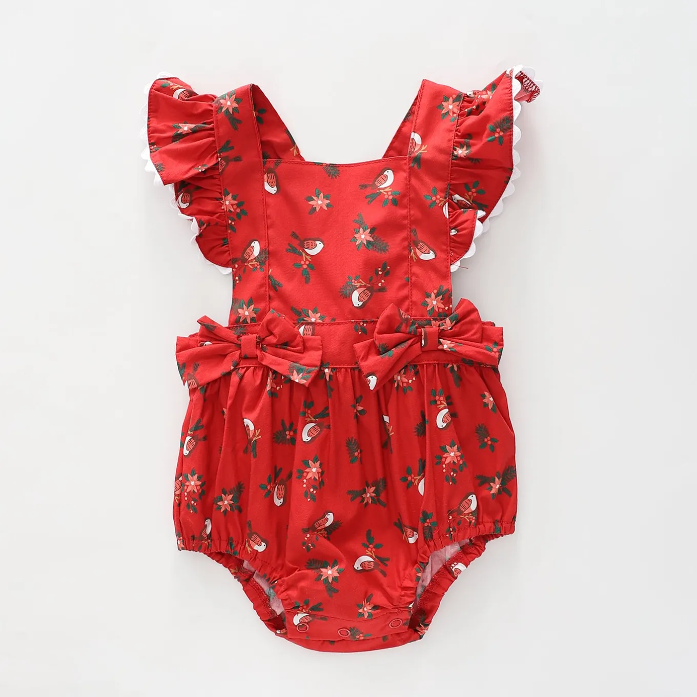 Bird & Holly Christmas Sunsuit