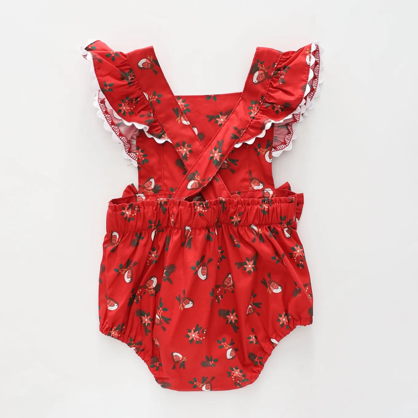 Bird & Holly Christmas Sunsuit