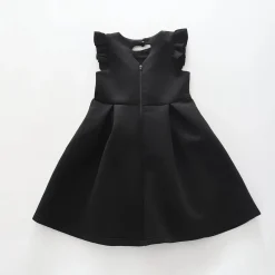 Black Textured, Girls Party Dress
