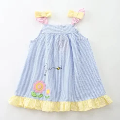 Blue Bee Flower Dress