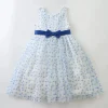 Blue Heart Print Tulle Dress