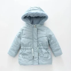 Blue Hearts, Infant Girls Hooded Coat