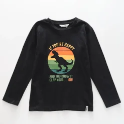 Boys' Dino Clap Long Sleeve Tee