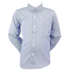 Boys' Formal Collared Shirt Navy Pinstripe 00 - 7 years
