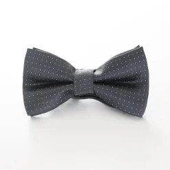 Boys' Patterned Bowtie - Grey and White Spot