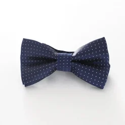 Boys' Patterned Bowtie - Navy and White Spot