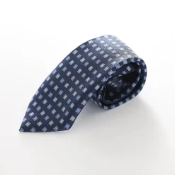 Boys' Patterned Necktie - Blue Squares