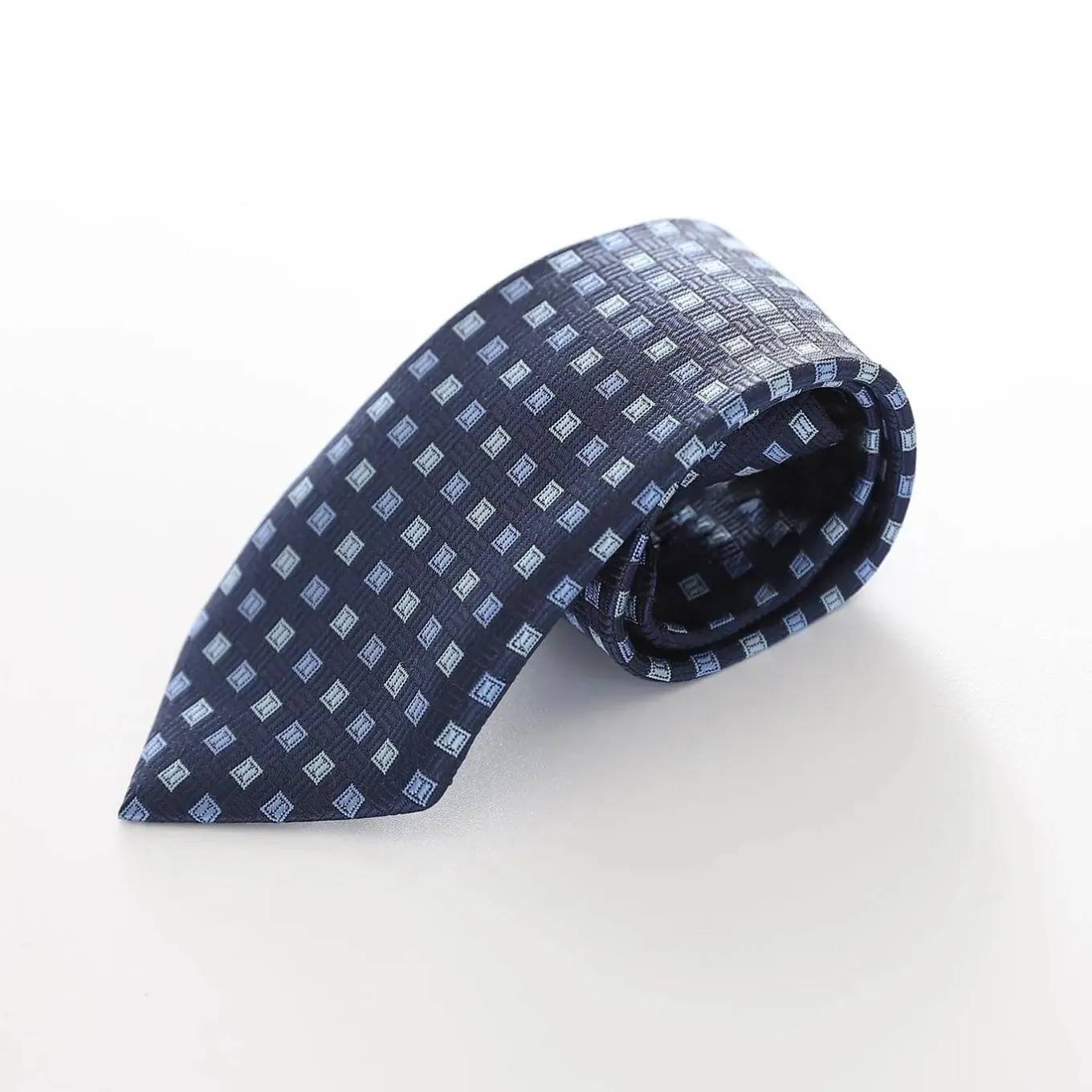 Boys' Patterned Necktie - Blue Squares