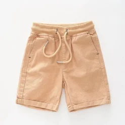 Boys Tan Textured Shorts