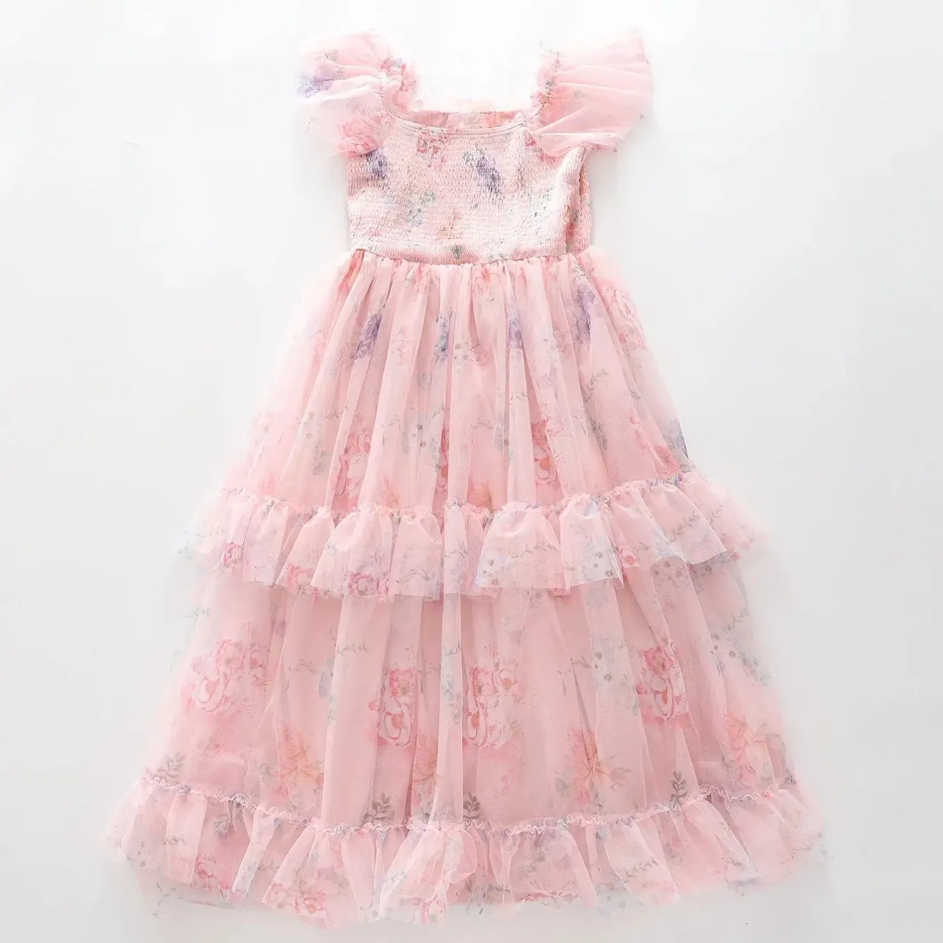 Chiffon Floral Tiered Dress