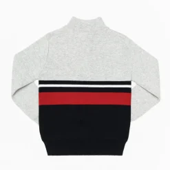 Classic Grey Marle Striped True Knit Jumper - Toddler Boy