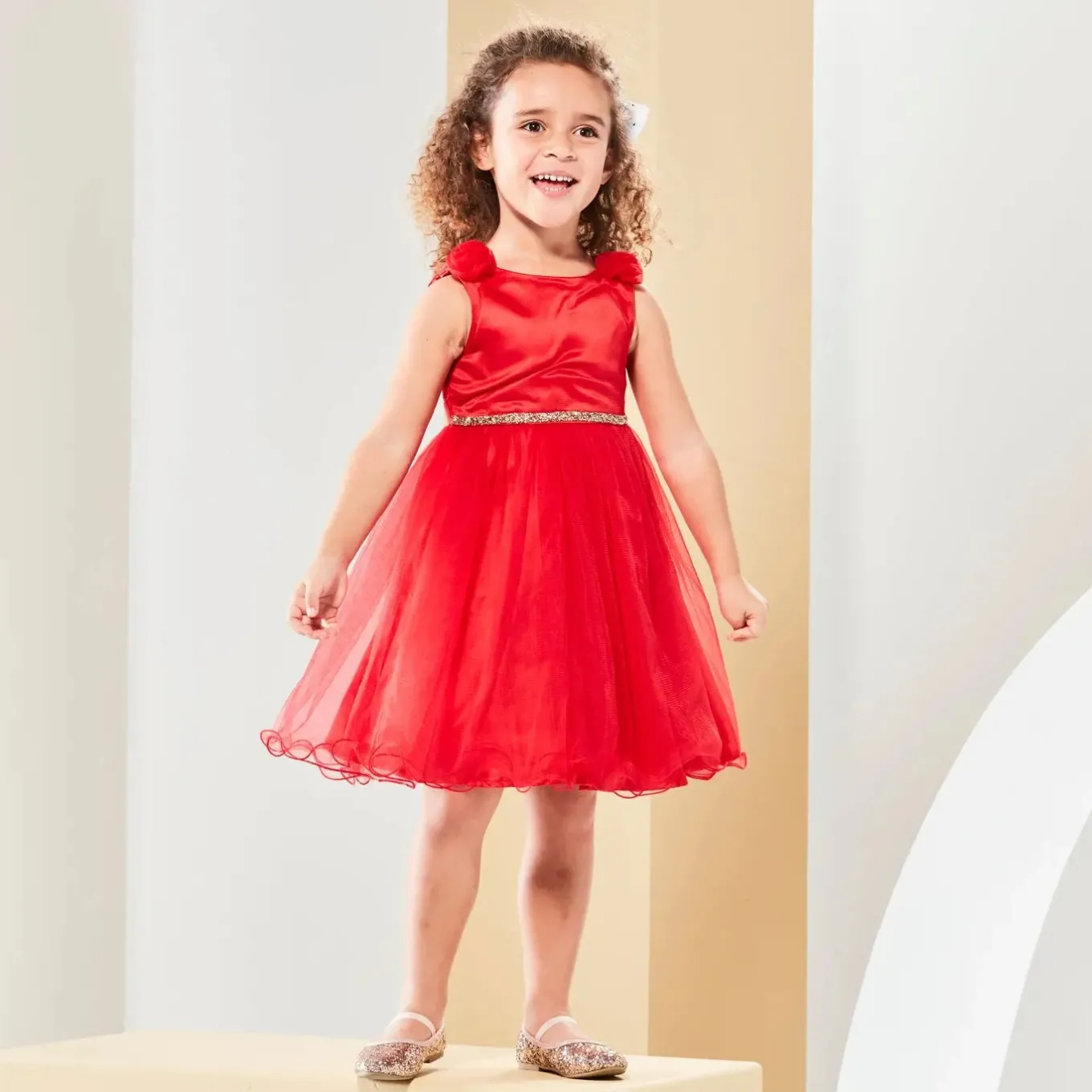Elegant Red Tulle Dress