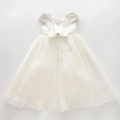 Embroidered Formal Dress with Dimontee Bow