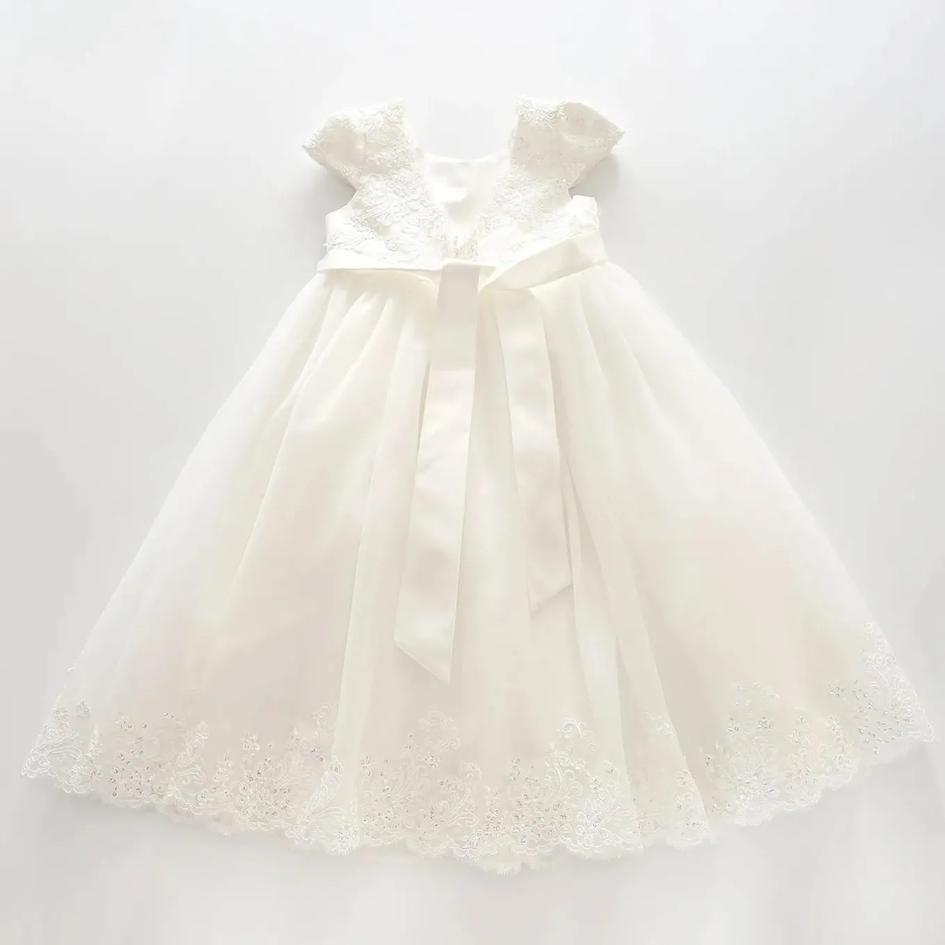 Embroidered Formal Dress with Dimontee Bow