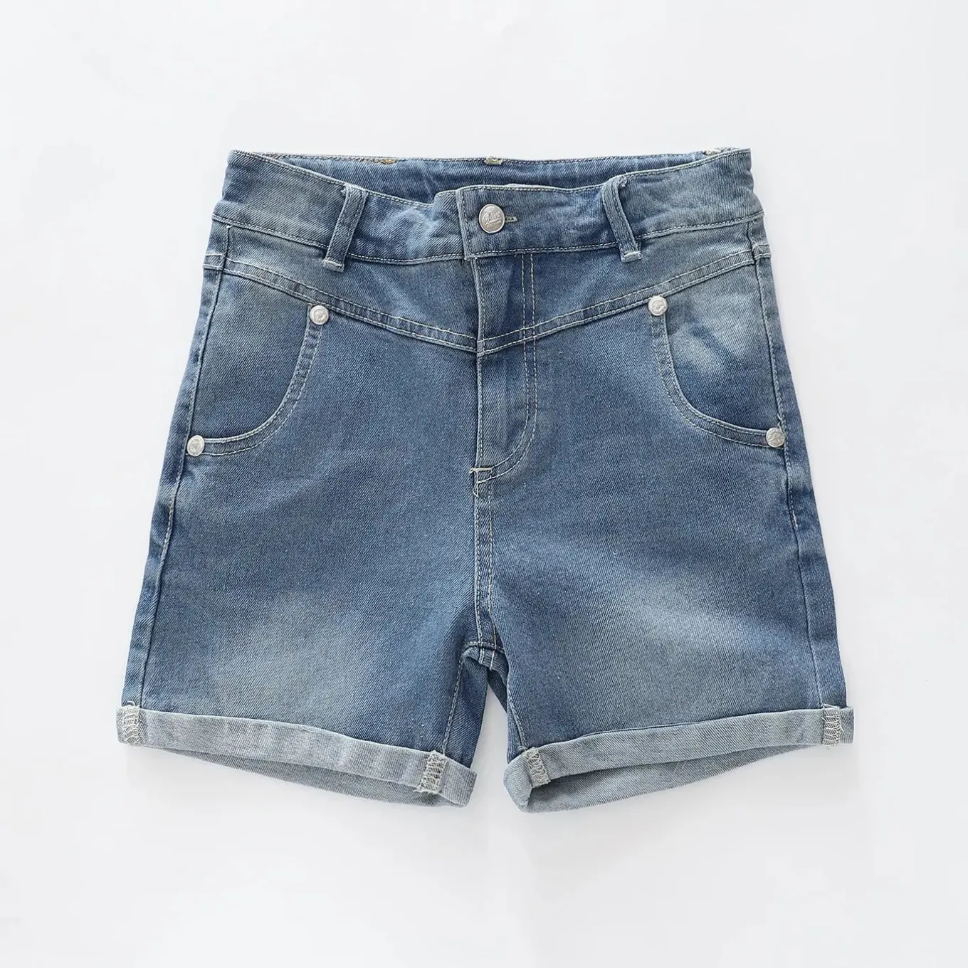 Faded Denim Shorts