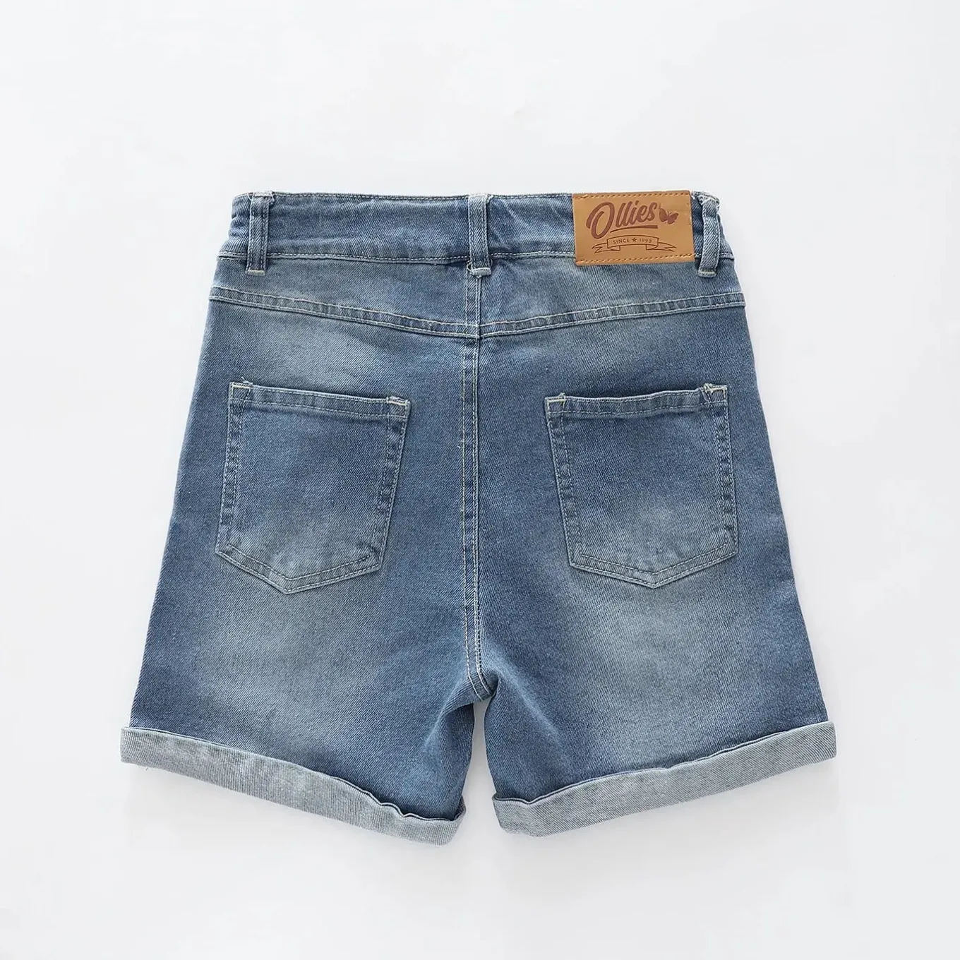 Faded Denim Shorts