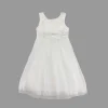 Girl Ivory Occasion Formal Dress With Bow 6-12