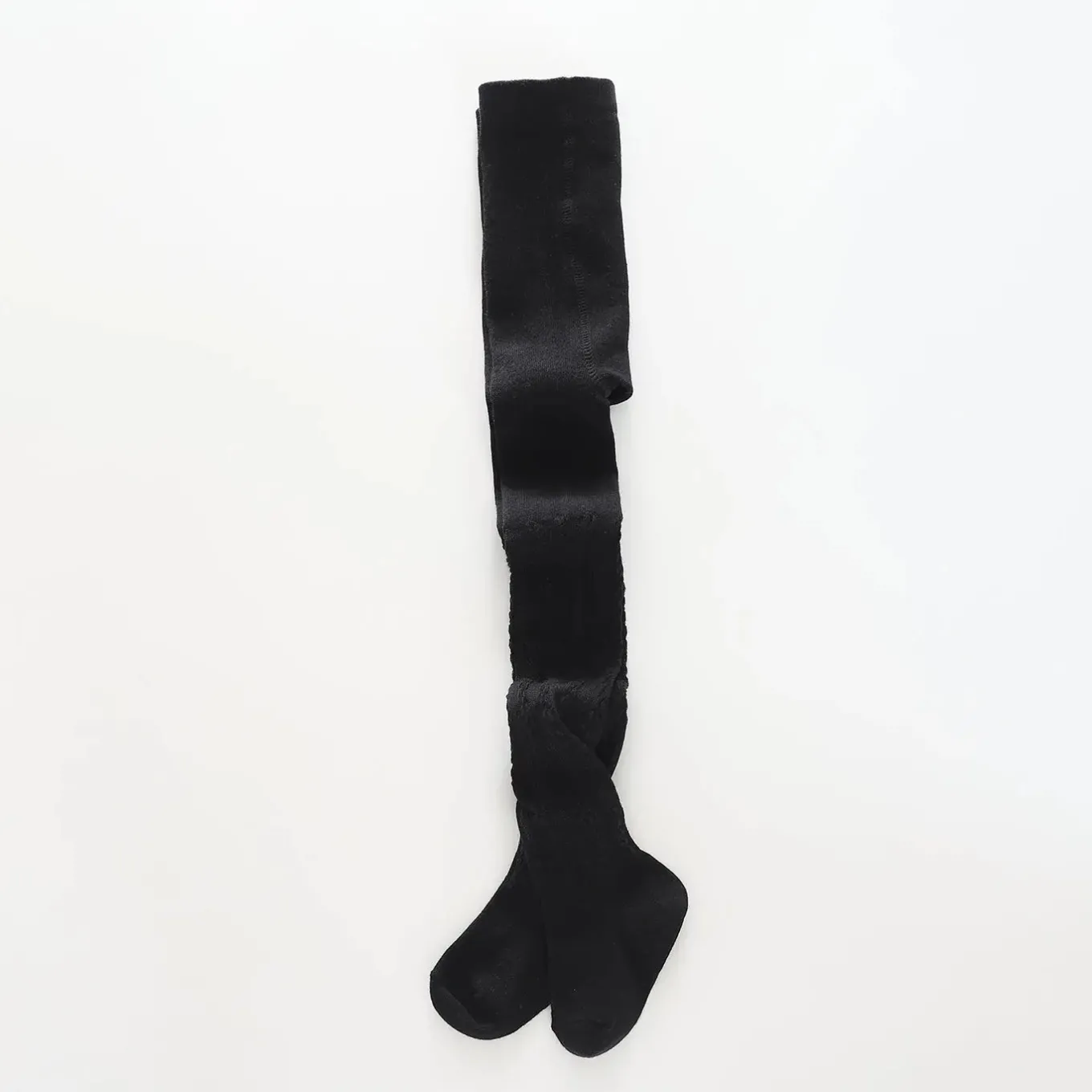 Girls Black Cable Knit Tights