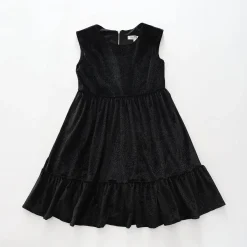 Girls Black Velvet Party Dress
