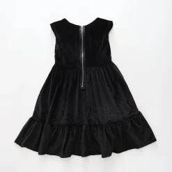 Girls Black Velvet Party Dress