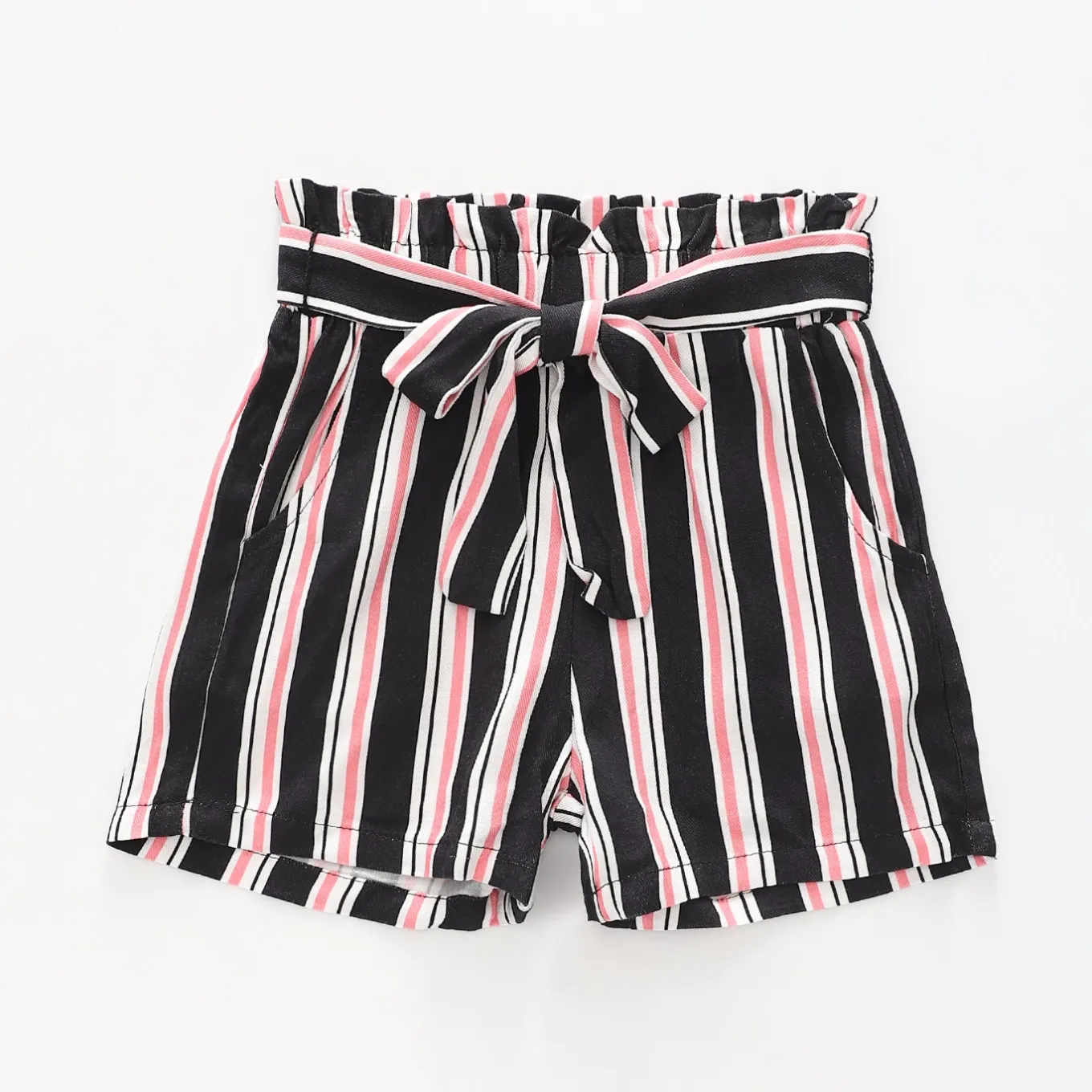 Girl's Blue and Pink Striped Shorts