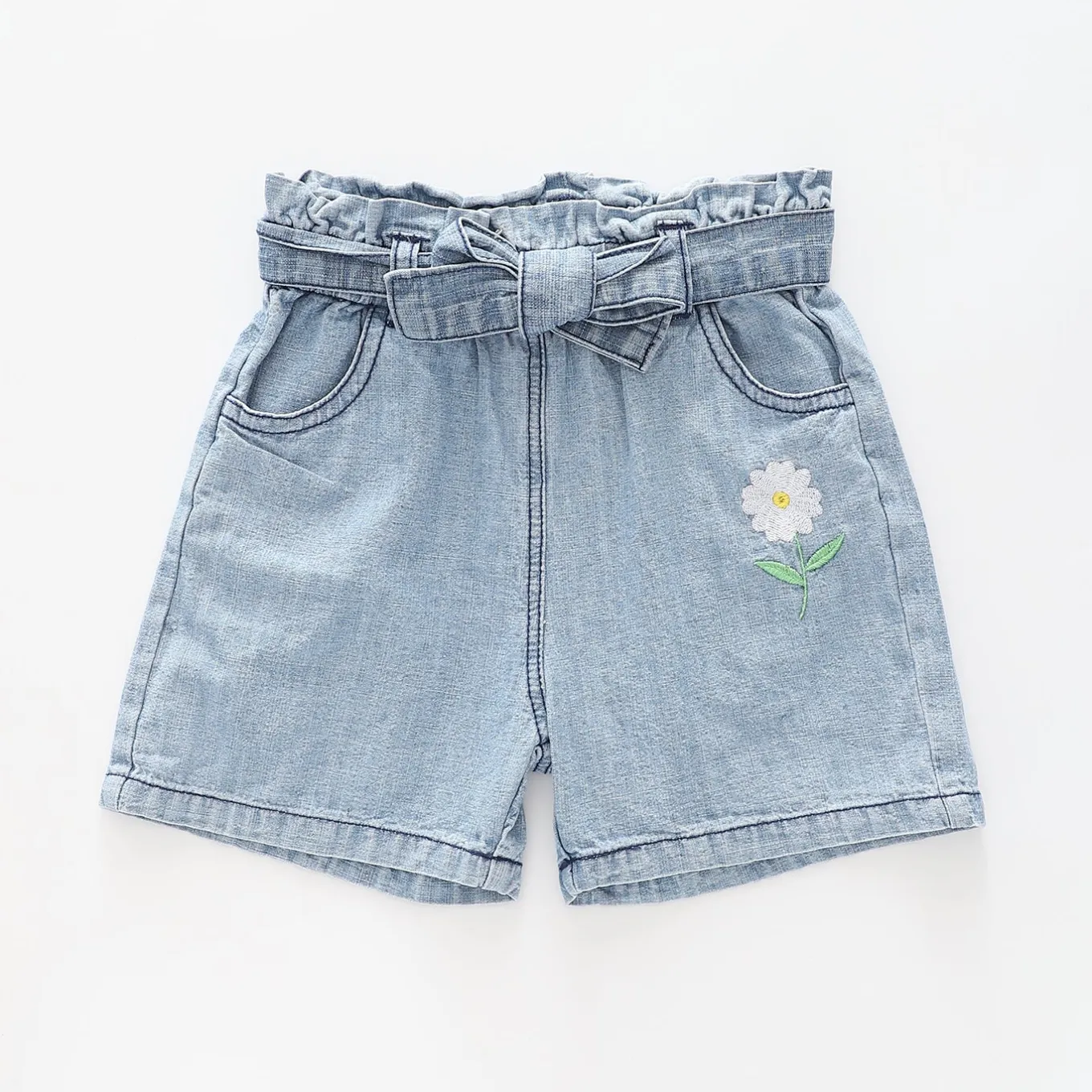 Girl's Blue Denim Daisy Shorts