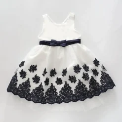 Girls Blue Lace Formal Dress
