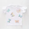 Girls Butterfly Sequin Tee