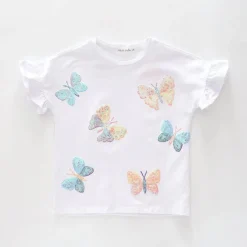 Girls Butterfly Sequin Tee