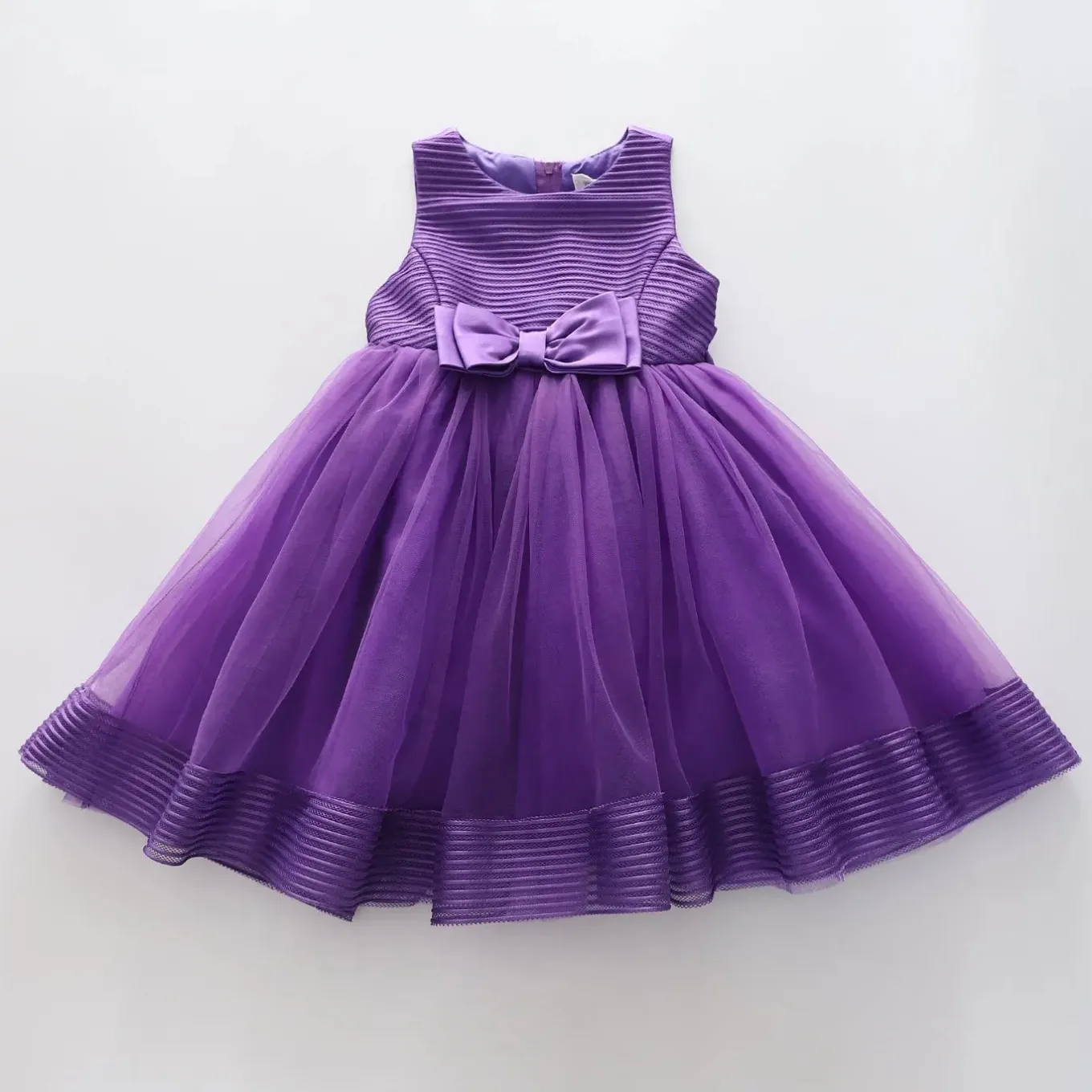 Girls' Elegant Tulle Formalwear Dress - Purple