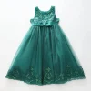 Girls Emerald Green, Sequin Formal Dress