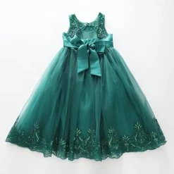 Girls Emerald Green, Sequin Formal Dress