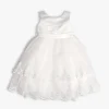 Girls' Ivory Tiered Tulle Formal Occasion Dress