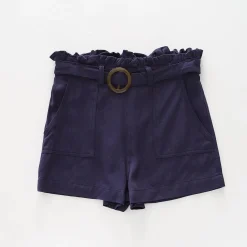 Girls Navy Blue Tailored Shorts