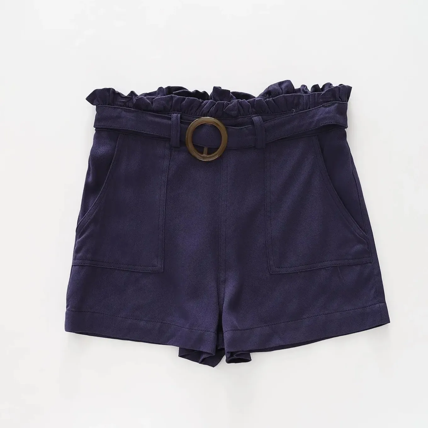 Girls Navy Blue Tailored Shorts