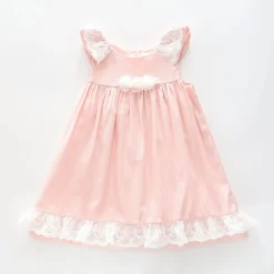 Girl's Pink and White Lace Party Dress