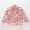Girls' Pink Faux Suede Jacket
