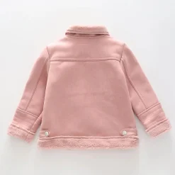 Girls' Pink Faux Suede Jacket