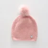 Girls' Pink True Knit Beanie with Pompom