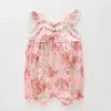 Girl's Pink Vintage Floral Romper